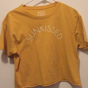 yellow “ sun kissed” target crop top